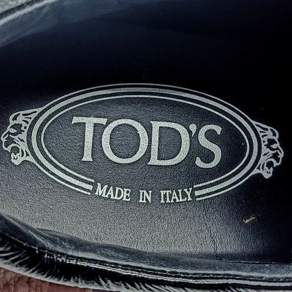Tod's Black Italian Suede Leather Mesh Wedge Sneakers